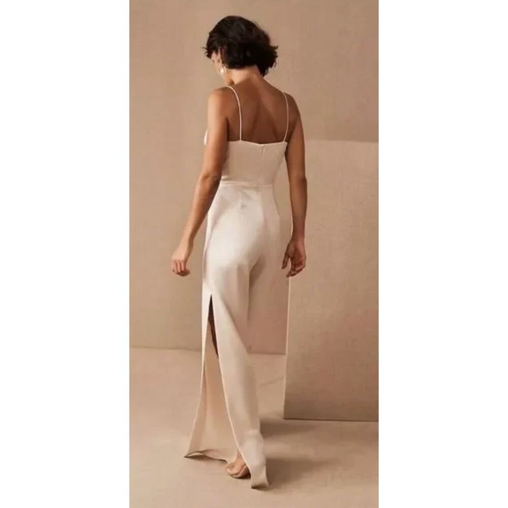 BHLDN Monique Lhuillier Bridesmaids Doutzen Wide Leg Jumpsuit Size 18 Ivory NWT - Picture 2 of 16